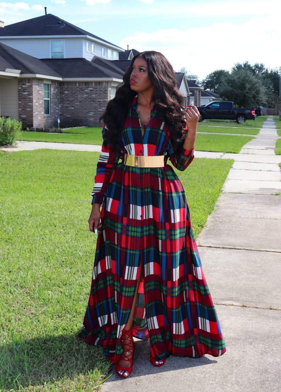 Vivid Plaid Maxi | Dress Kloset Gemz Vivid Plaid Maxi | Dress Kloset Gemz