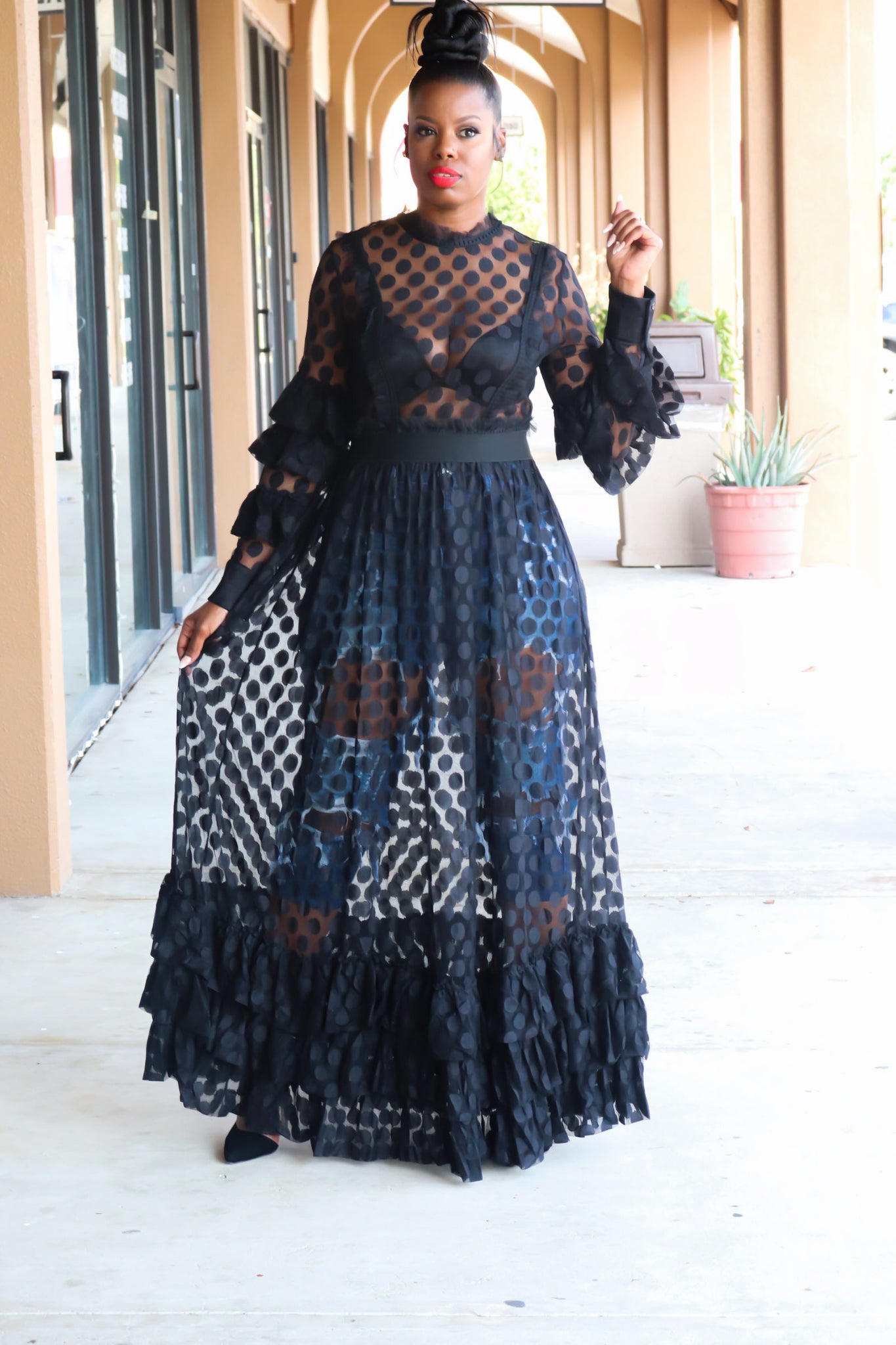 Polka Dot Sheer Maxi – Kloset Gemz Polka Dot Sheer Maxi – Kloset Gemz