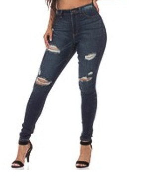 In Distressed High Rise Skinny | Jeans